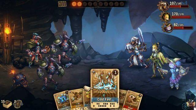 Revisión SteamWorld Quest: Hand of Gilgamech, carte steampunk