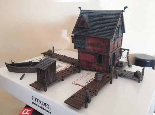 Oficina de jogos em miniatura Come dipingere - Tutorial 47: Lake-Town House